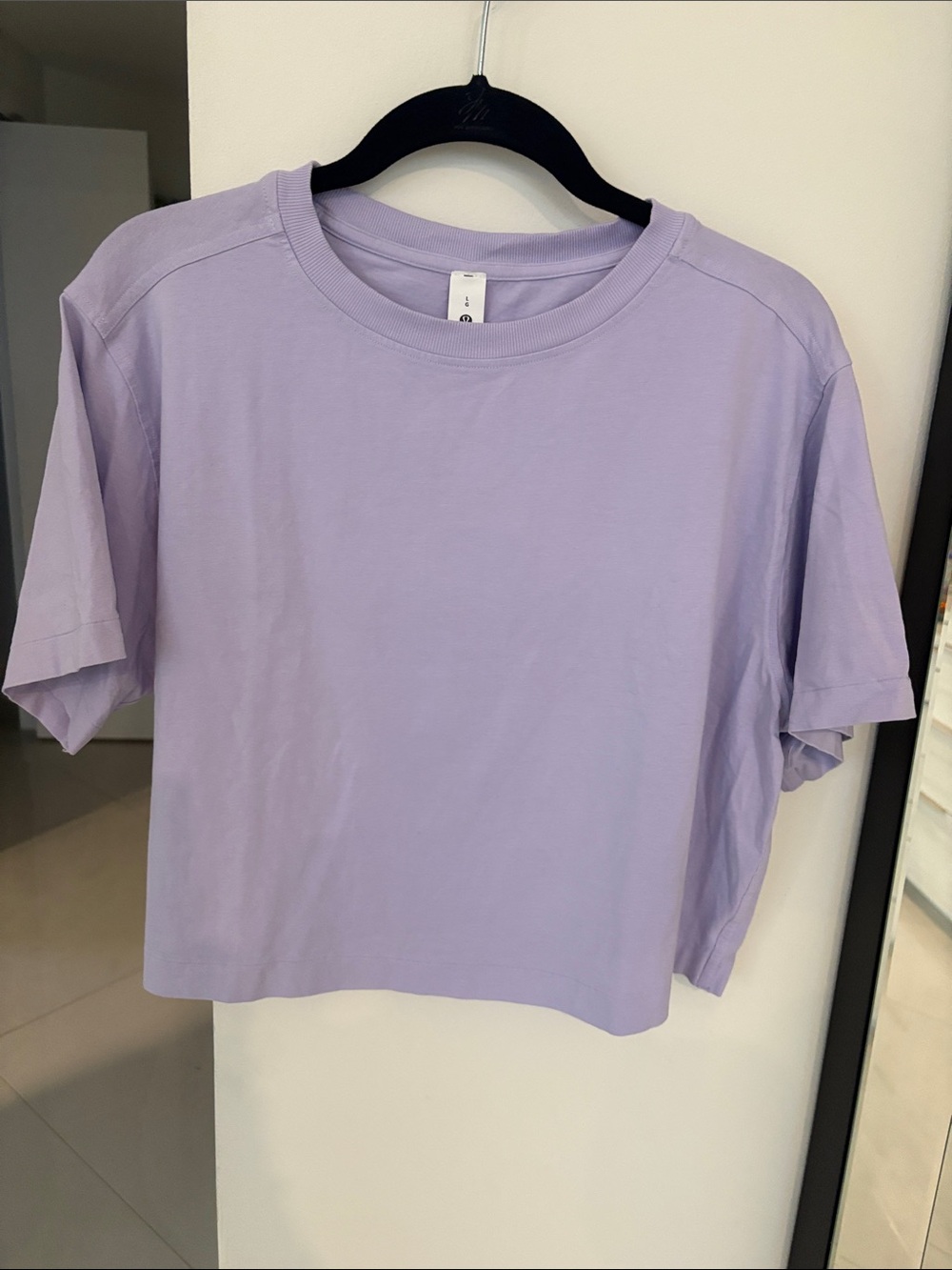 Lulu Lemon Relaxed Short Sleeve Crop Tee in Lilac